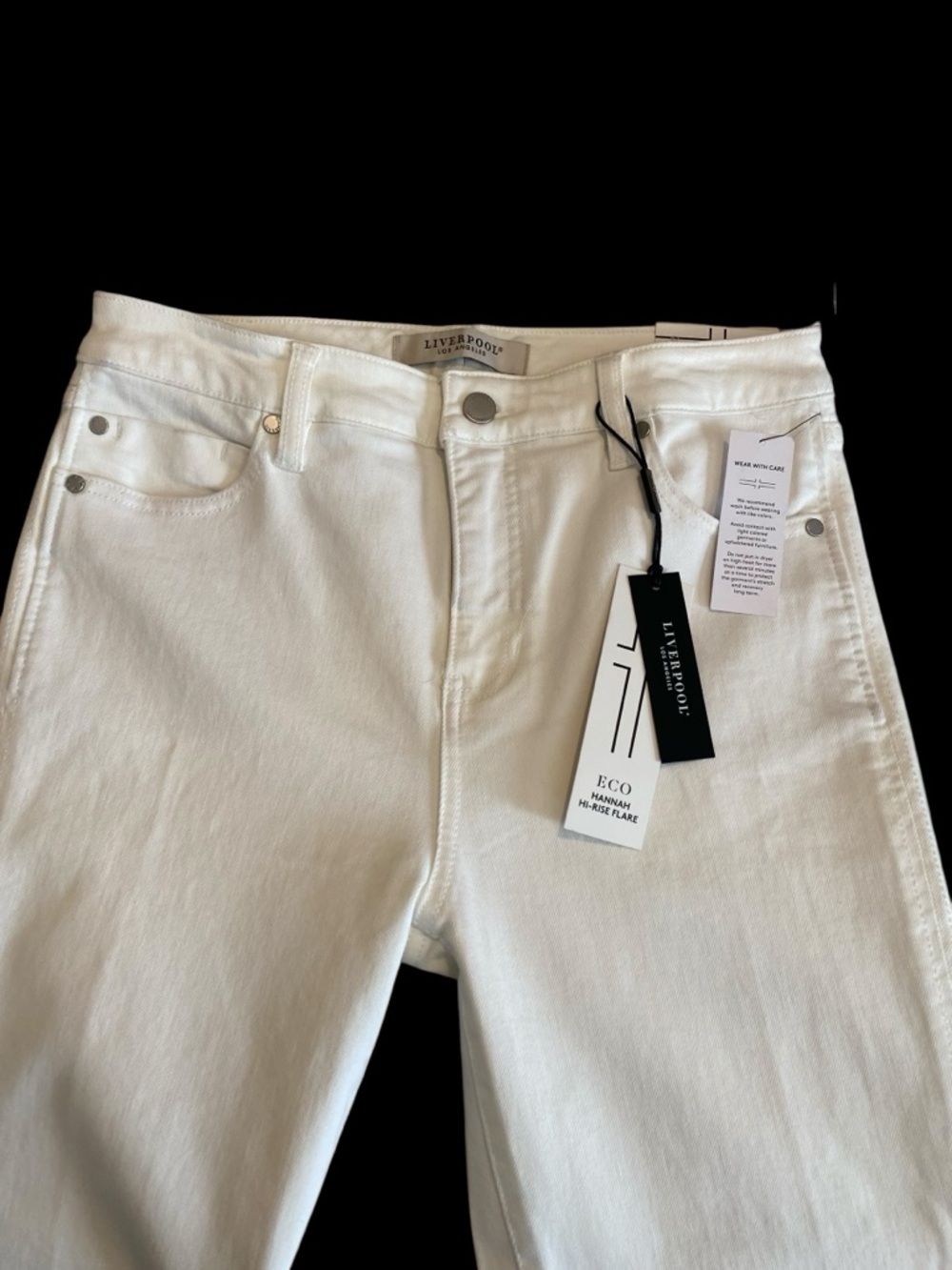 Liverpool | Women’s Liverpool Hannah Hi-Rise Flare White Split-Hem Jeans NWT 4 - Picture 11 of 13